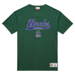 Milwaukee Bucks Hardwood Classics Felt Applique Slub T-Shirt Green | Mitchell & Ness outlet