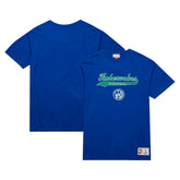 Minnesota Timberwolves Hardwood Classics Felt Applique Slub T-Shirt Blue | Mitchell & Ness