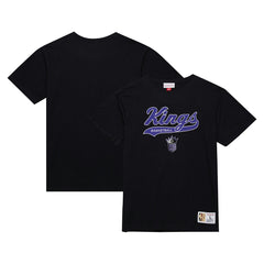 Sacramento Kings Hardwood Classics Felt Applique Slub T-Shirt Black | Mitchell & Ness Near Me