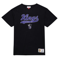 Sacramento Kings Hardwood Classics Felt Applique Slub T-Shirt Black | Mitchell & Ness Near Me