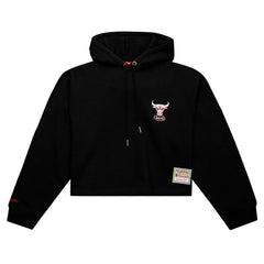 Chicago Bulls Women's Hardwood Classics Cropped Pullover Hoodie Black | Mitchell & Ness online
