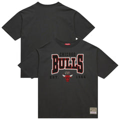 Chicago Bulls Women's Hardwood Classics Oversized Boyfriend T-Shirt for sale Charcoal | Mitchell & Ness