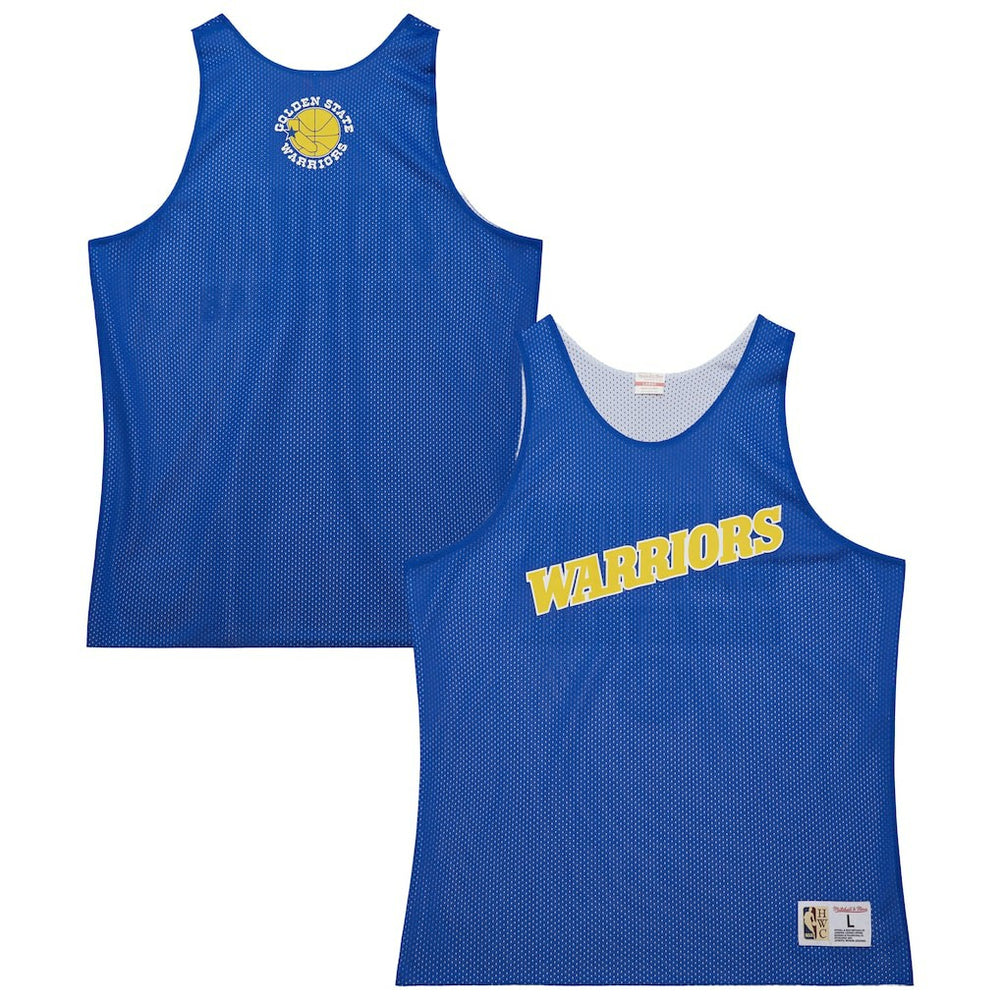 Golden State Warriors Hardwood Classics Reversible Mesh Practice Jersey for sale Royal/White | Mitchell & Ness