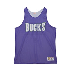 Milwaukee Bucks Hardwood Classics Reversible Mesh Practice Jersey Purple/White | Mitchell & Ness Lifestyle