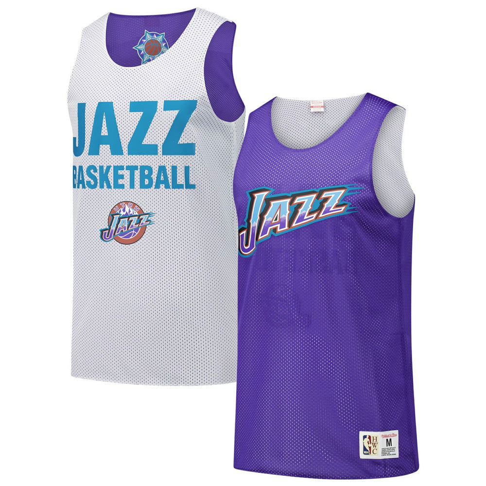 Utah Jazz Hardwood Classics Reversible Mesh Practice Jersey Purple | Mitchell & Ness US