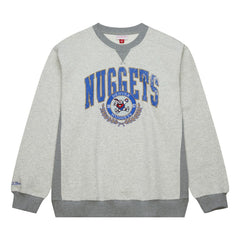 Denver Nuggets Vintage Logo Pullover Sweatshirt for sale Heather Gray | Mitchell & Ness