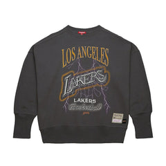 Los Angeles Lakers Women's Hardwood Classics Lightweight Pullover Sweatshirt Charcoal | Mitchell & Ness online