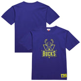 Milwaukee Bucks Hardwood Classics Neon Nights Premium T-Shirt Purple | Mitchell & Ness