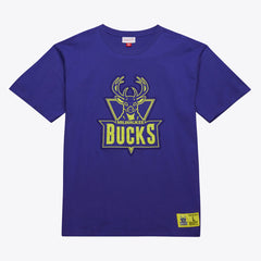 Milwaukee Bucks Hardwood Classics Neon Nights Premium T-Shirt Purple | Mitchell & Ness