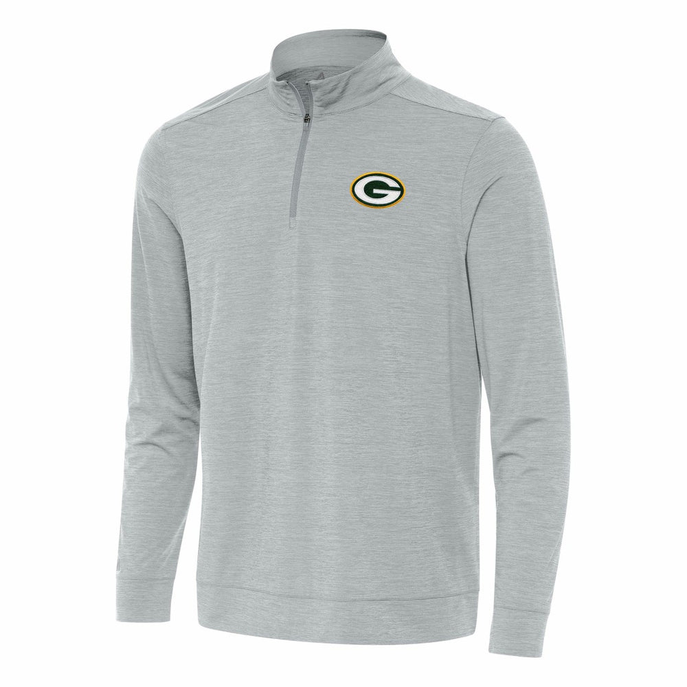 Green Bay Packers Antigua Bright Quarter-Zip Top Heather Gray