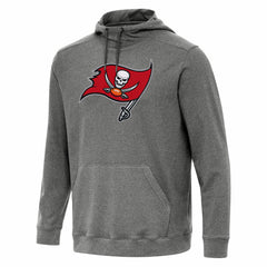 Tampa Bay Buccaneers Antigua Cloud Pullover Hoodie Heather Black