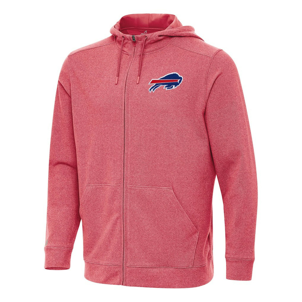 Buffalo Bills Antigua Effortless Full-Zip Hoodie Heather Red