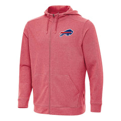 Buffalo Bills Antigua Effortless Full-Zip Hoodie Heather Red