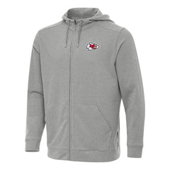 Kansas City Chiefs Antigua Effortless Full-Zip Hoodie Heather Gray