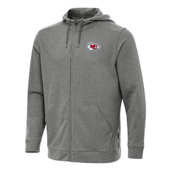 Kansas City Chiefs Antigua Effortless Full-Zip Hoodie Heather Black