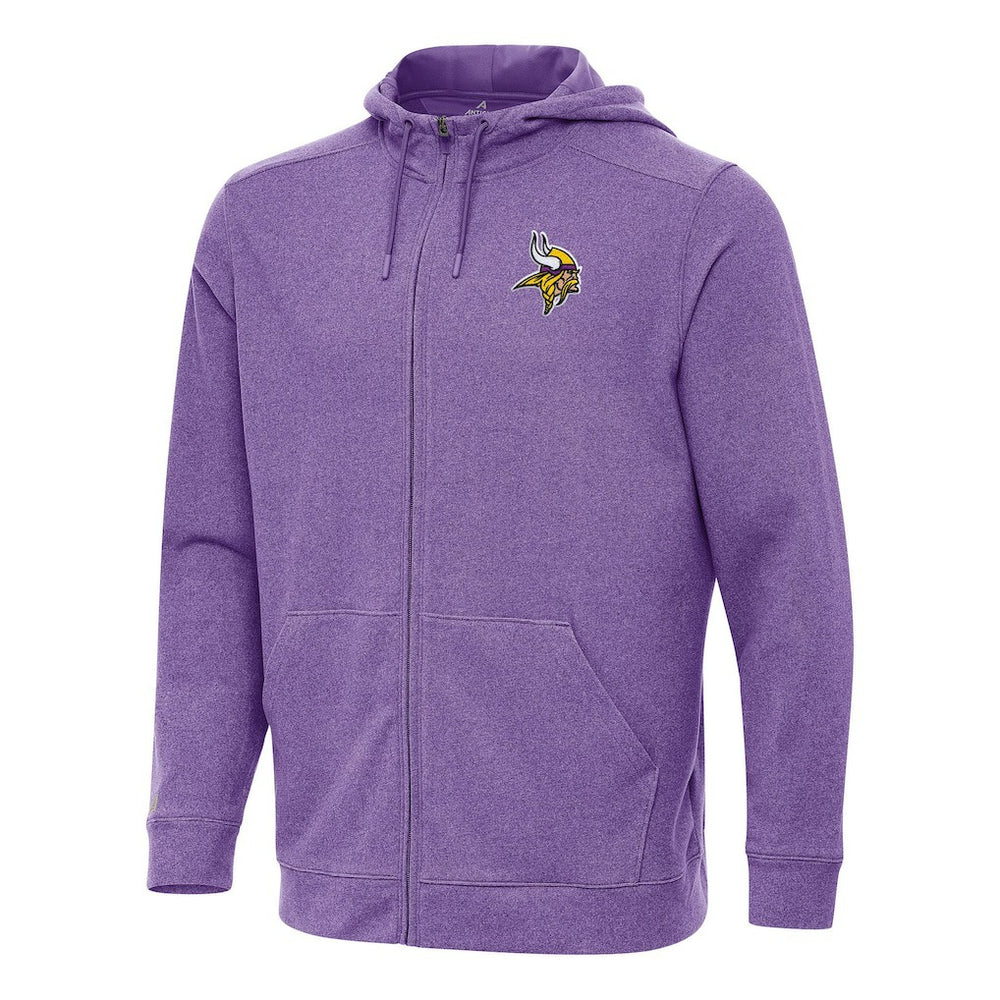 Minnesota Vikings Antigua Effortless Full-Zip Hoodie Heather Purple