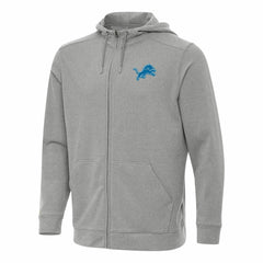 Detroit Lions Antigua Effortless Full-Zip Hoodie Heather Gray