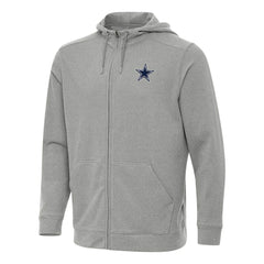 Dallas Cowboys Antigua Effortless Full-Zip Hoodie Heather Gray