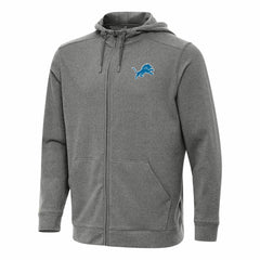 Detroit Lions Antigua Effortless Full-Zip Hoodie Heather Black