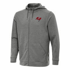 Tampa Bay Buccaneers Antigua Effortless Full-Zip Hoodie Heather Black