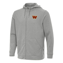 Washington Commanders Antigua Effortless Full-Zip Hoodie Heather Gray