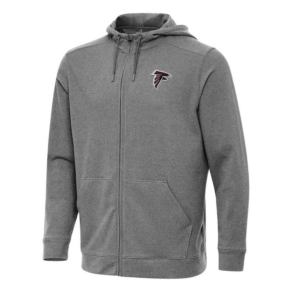 Atlanta Falcons Antigua Effortless Full-Zip Hoodie Heather Black
