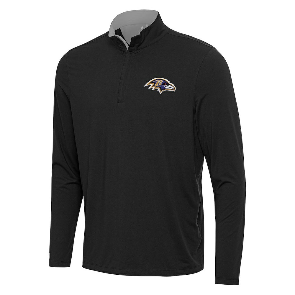 Baltimore Ravens Antigua Content Quarter-Zip Pullover Top Black/Gray