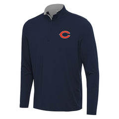Chicago Bears Antigua Content Quarter-Zip Pullover Top Navy/Gray