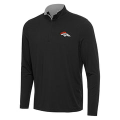 Denver Broncos Antigua Content Quarter-Zip Pullover Top Black/Gray