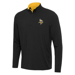 Minnesota Vikings Antigua Content Quarter-Zip Pullover Top Black/Gold
