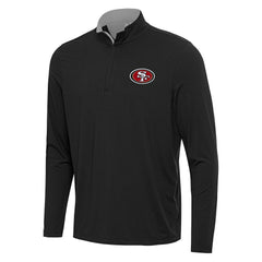 San Francisco 49ers Antigua Content Quarter-Zip Pullover Top Black/Gray