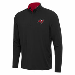 Tampa Bay Buccaneers Antigua Content Quarter-Zip Pullover Top Black/Red