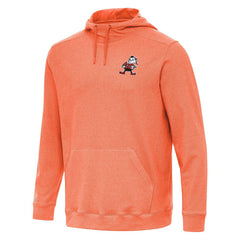 Cleveland Browns Antigua Cloud Pullover Hoodie Heather Orange