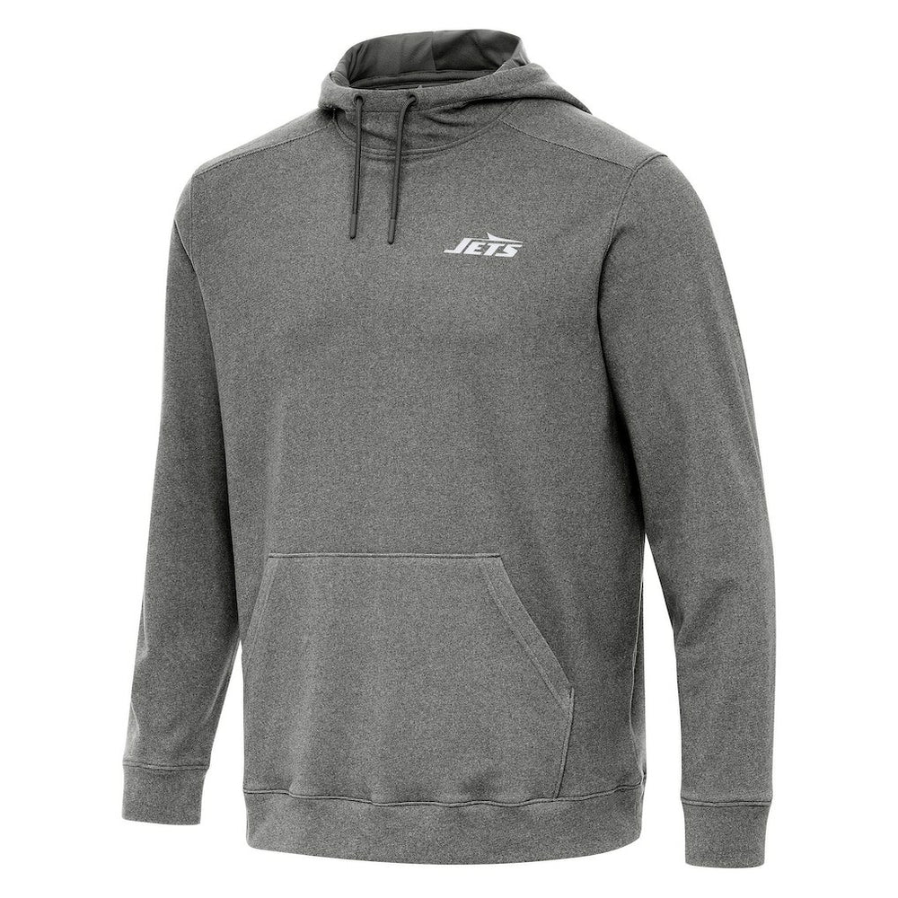 New York Jets Antigua Cloud Pullover Hoodie Heather Black