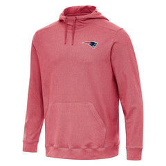 New England Patriots Antigua Cloud Pullover Hoodie Heather Red
