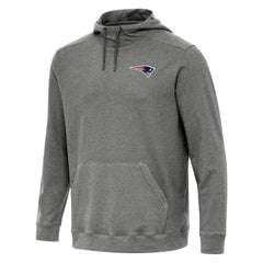 New England Patriots Antigua Cloud Pullover Hoodie Heather Black