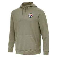 Pittsburgh Steelers Antigua Cloud Pullover Hoodie Olive