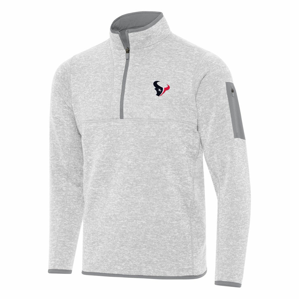 Houston Texans Antigua Fortune Quarter-Zip Pullover Jacket Heather Gray