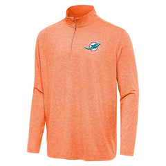 Miami Dolphins Antigua Hunk Quarter-Zip Jacket Heather Orange