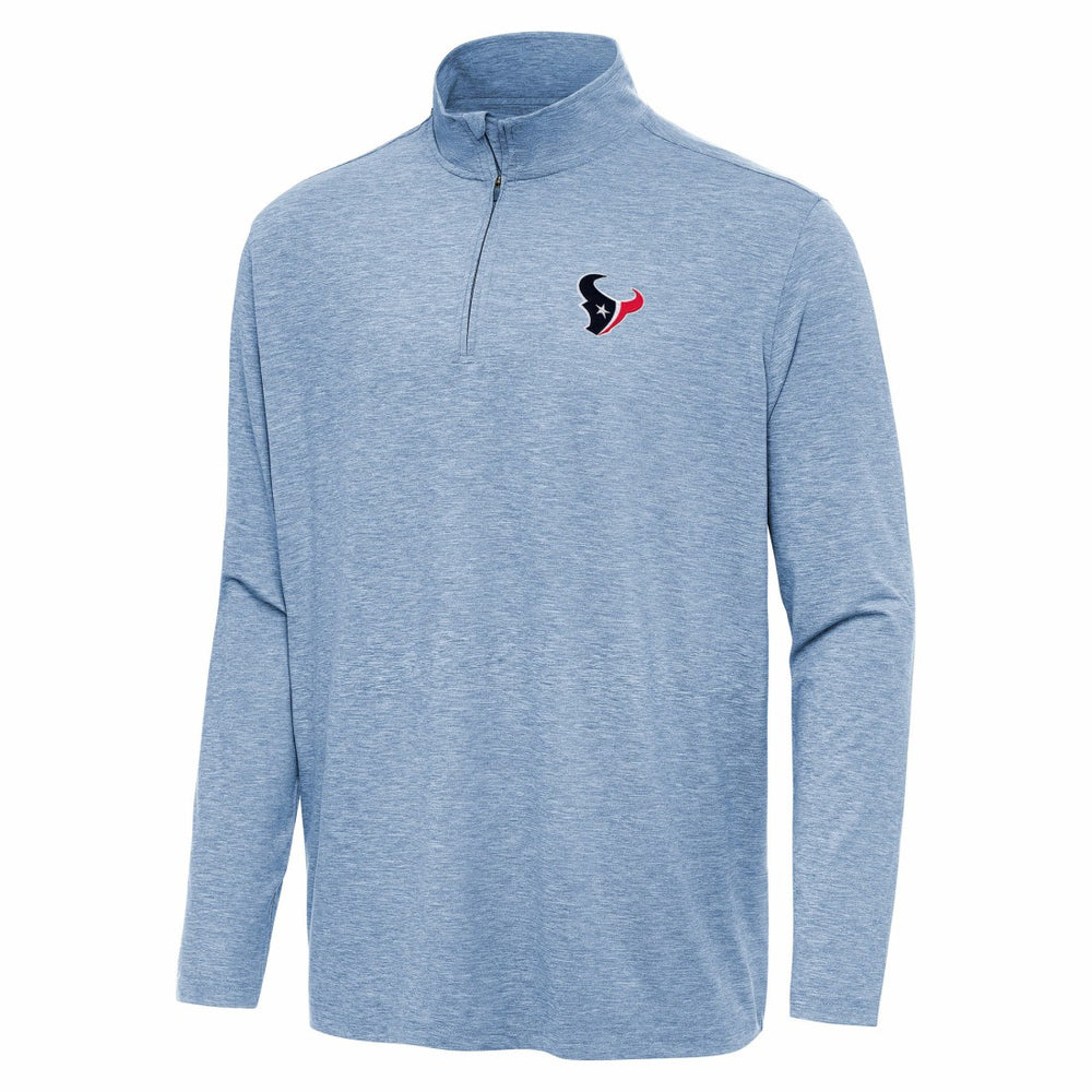 Houston Texans Antigua Hunk Quarter-Zip Jacket Heather Royal