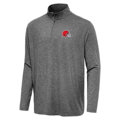 Cleveland Browns Antigua Hunk Quarter-Zip Jacket Heather Black
