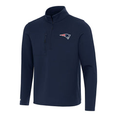 New England Patriots Antigua Insider Quarter-Zip Pullover Top Navy