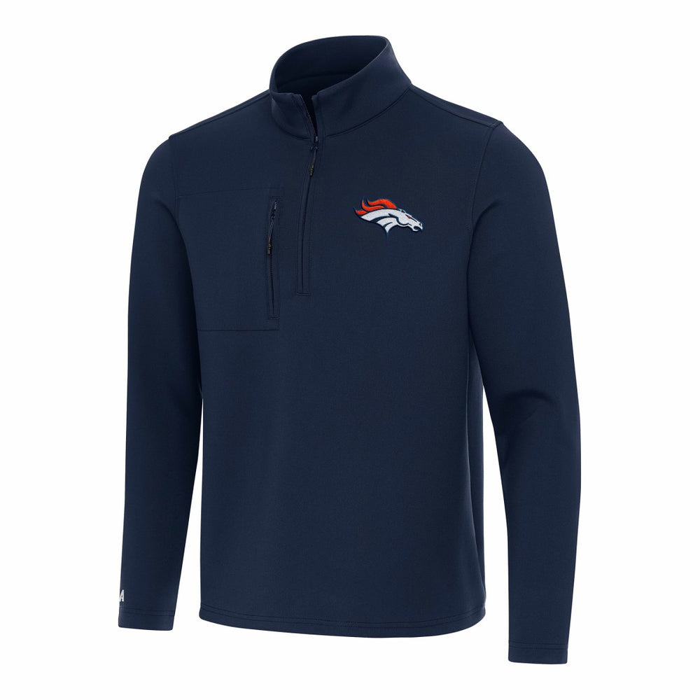 Denver Broncos Antigua Insider Quarter-Zip Pullover Top Navy