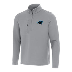Carolina Panthers Antigua Insider Quarter-Zip Pullover Top Gray