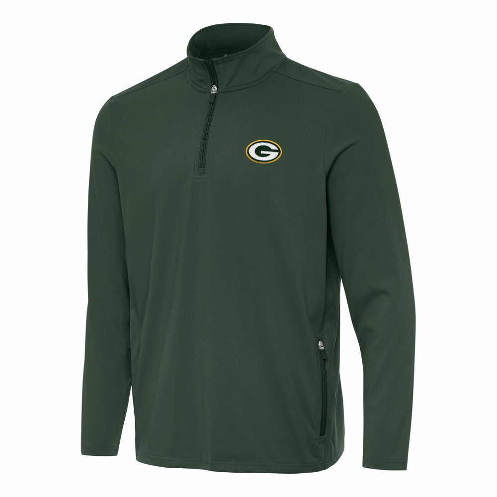 Green Bay Packers Antigua Perilous Quarter-Zip Pullover Top Green
