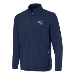 New England Patriots Antigua Perilous Quarter-Zip Pullover Top Navy