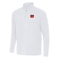 Cincinnati Bengals Antigua Intent Quarter-Zip Pullover Top White
