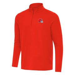Cleveland Browns Antigua Intent Quarter-Zip Pullover Top Orange
