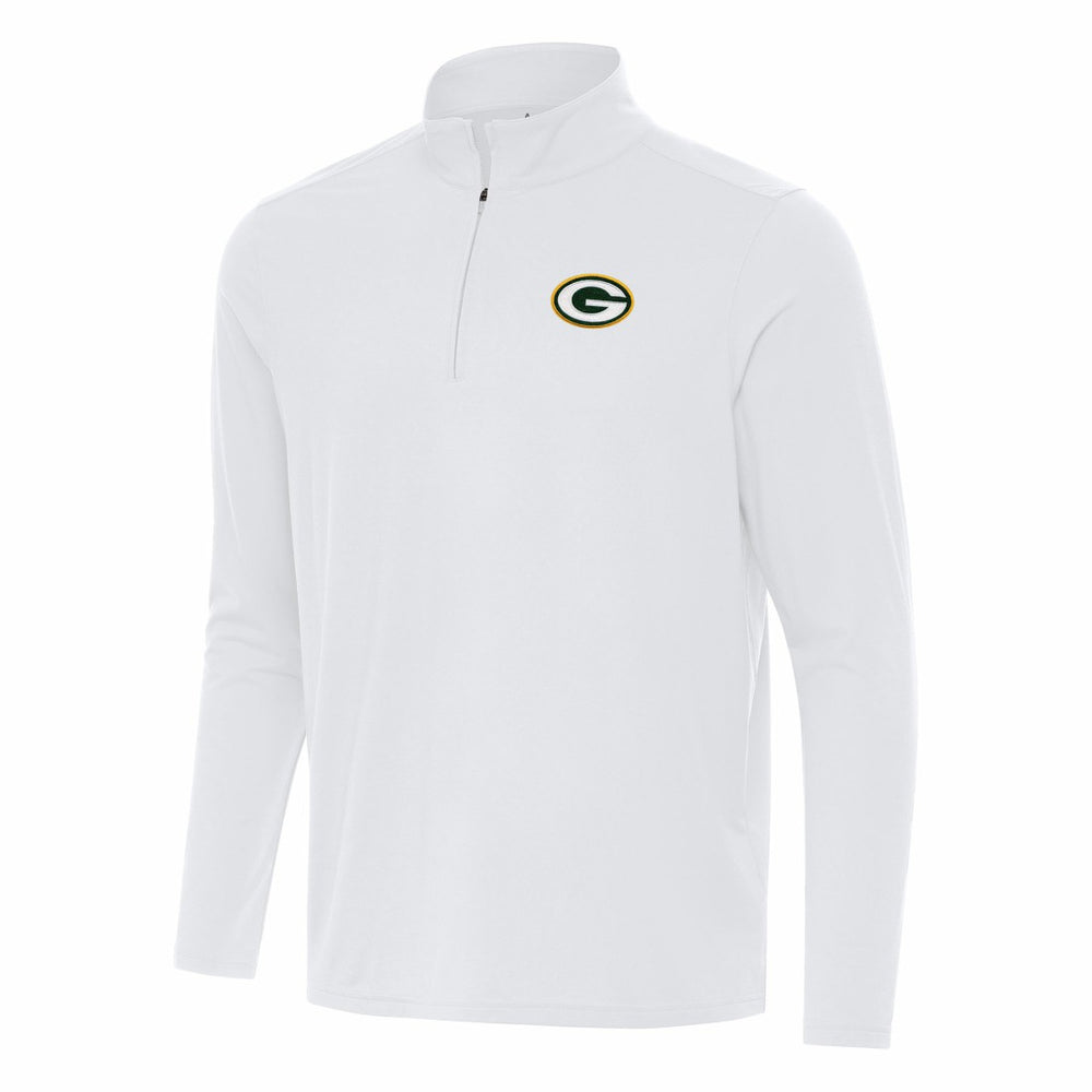 Green Bay Packers Antigua Intent Quarter-Zip Pullover Top White