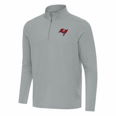 Tampa Bay Buccaneers Antigua Intent Quarter-Zip Pullover Top Gray